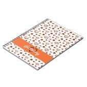 Orange Cheer Hearts, Pom Poms, Megaphone Muster Notizblock (Linke Seite)