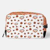 Orange Cheer Hearts, Pom Poms, Megaphone Muster Waschbeutel (Rückseite)