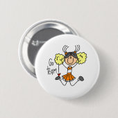 Orange Cheerleader Button (Vorne & Hinten)