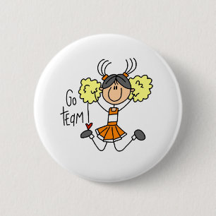 Orange Cheerleader Button