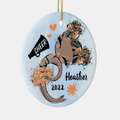 Orange Cheerleader Girl Ornament Dark Skin & Hair (Rechts)