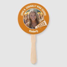 Orange Cheerleader Photo High School Parent Fächer