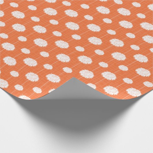 Orange Cheerleader Pom Pom Pattern Geschenkpapier (Ecke)