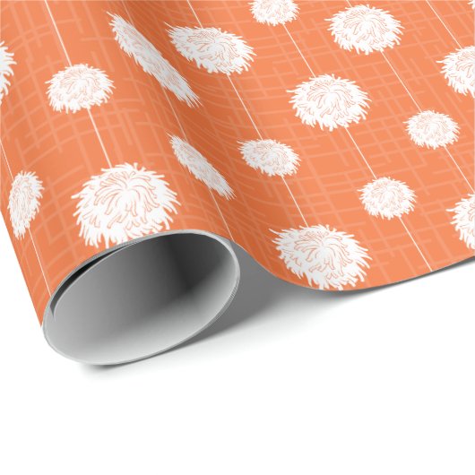 Orange Cheerleader Pom Pom Pattern Geschenkpapier (Rolleneckpunkt)