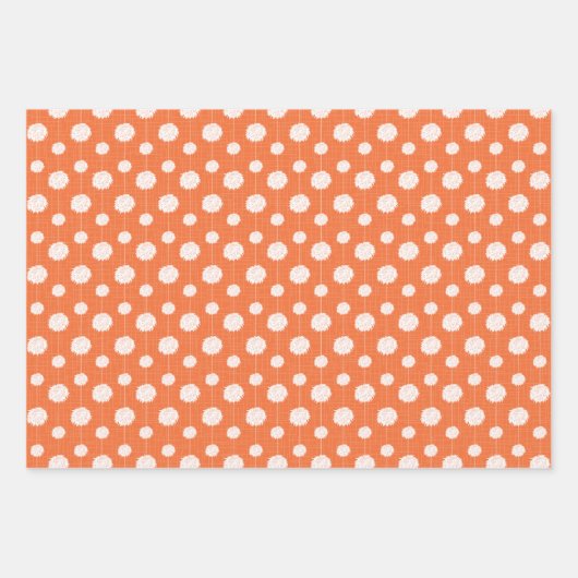 Orange Cheerleader Pom Pom Pattern Geschenkpapier Set (Vorderseite)