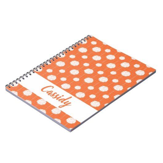 Orange Cheerleader Pom Pom Pattern Notizblock (Linke Seite)