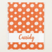 Orange Cheerleader Pom Pom Pattern Planer (Vorderseite)