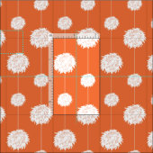 Orange Cheerleader Pom Pom Pattern Stoff (Kachel)
