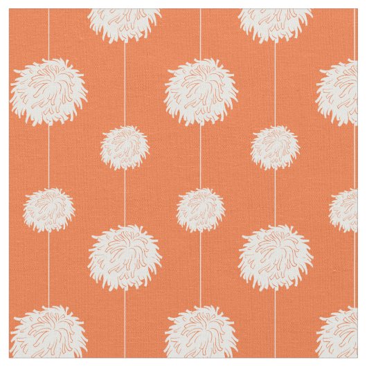 Orange Cheerleader Pom Pom Pattern Stoff (Nahaufnahme)