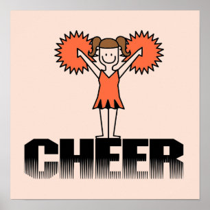 Orange Cheerleader T - Shirt und Geschenke Poster