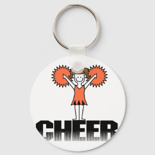 Orange Cheerleader T - Shirt und Geschenke Schlüsselanhänger