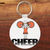 Orange Cheerleader T - Shirt und Geschenke Schlüsselanhänger (Vorderseite)