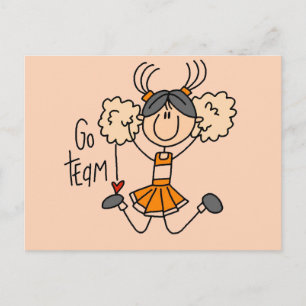 Orange Cheerleader T-Shirts und Geschenke Postkarte