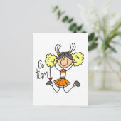 Orange Cheerleader Tshirts und Geschenke Postkarte (Stehend Vorderseite)