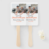 Orange cheers to 60 years anniversary wedding fächer (Vorne und Hinten)