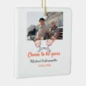 Orange cheers to 60 years anniversary wedding keramikornament (Rechts)
