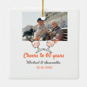 Orange cheers to 60 years anniversary wedding keramikornament (Rückseite)