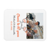 Orange cheers to 60 years anniversary wedding magnet (Horizontal)