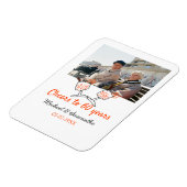Orange cheers to 60 years anniversary wedding magnet (Linke Seite)