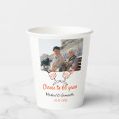 Orange cheers to 60 years anniversary wedding pappbecher (Rückseite)