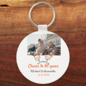 Orange cheers to 60 years anniversary wedding schlüsselanhänger (Rückseite)