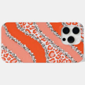 Orange Cheetah Print Case-Mate iPhone Hülle (Rückseite (Horizontal))