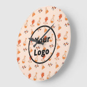 Orange chemical business pattern große wanduhr (Winkel)