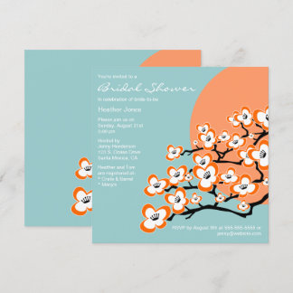 Orange Cherry Blossom Bridal Dusche Einladung