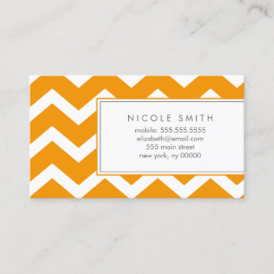 Orange Chevrons Calling Cards Telefonnummerkarte