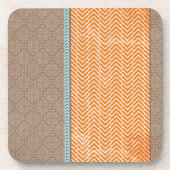Orange Chevrons Untersetzer (Vorderseite)