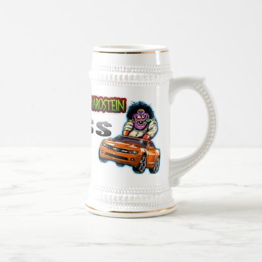 Orange Chevy Camaro SS Stein - Weiß/Gold Bierglas (Rechts)