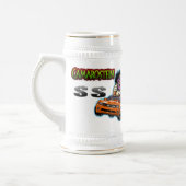 Orange Chevy Camaro SS Stein - Weiß/Gold Bierglas (Links)