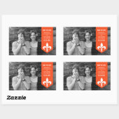 Orange Chic Blühe Banner Save the Date Sticker (Blatt)