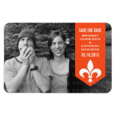 Orange Chic Blühend Banner Speichern Sie das Datum Magnet (Horizontal)