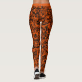 Orange Chic Camouflage Muster Custom Monogram Leggings (Rückseite)