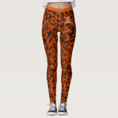 Orange Chic Camouflage Muster Custom Monogram Leggings (Vorderseite)