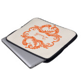 Orange Chic Damask Laptop Sleeve (Vorne Knopf)