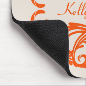 Orange Chic Damask Mousepad (Ecke)