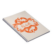 Orange Chic Damask Notebook Notizblock (Rechte Seite)