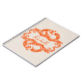 Orange Chic Damask Notebook Notizblock (Linke Seite)
