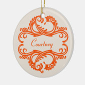 Orange Chic Damask Ornament (Links)
