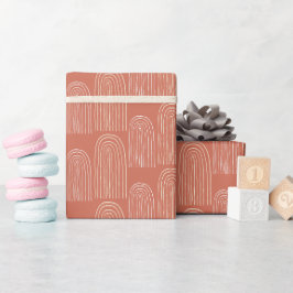 Orange Chic Mid Mod Rainbow Geschenkpapier