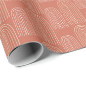 Orange Chic Mid Mod Rainbow Geschenkpapier (Rolleneckpunkt)