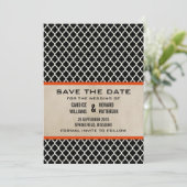 Orange Chic Quatrefolie Save the Date einladen (Stehend Vorderseite)