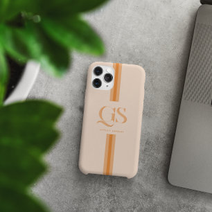 Orange   Chic Stripes Monogram  Case-Mate iPhone Hülle