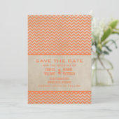 Orange Chic Zickzack Save the Date einladen (Stehend Vorderseite)