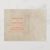 Orange Chic Zickzack Save the Date Postkarte (Rückseite)