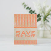 Orange Chic Zickzack Save the Date Postkarte (Stehend Vorderseite)