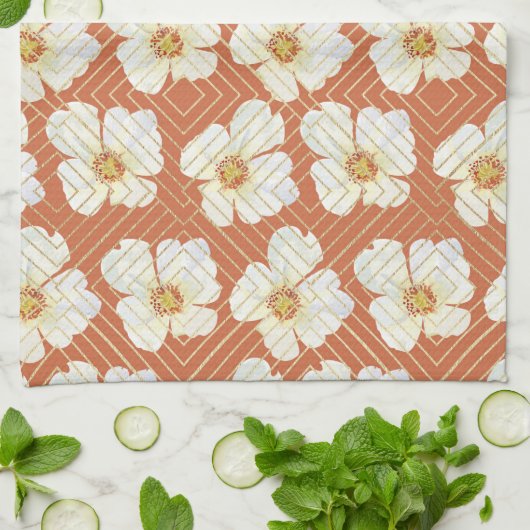 Orange Chicken Geschirrtuch (Gefaltet)