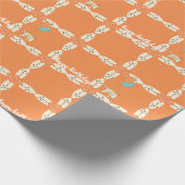 Orange Children's Birthday Wrapping Paper Geschenkpapier (Ecke)